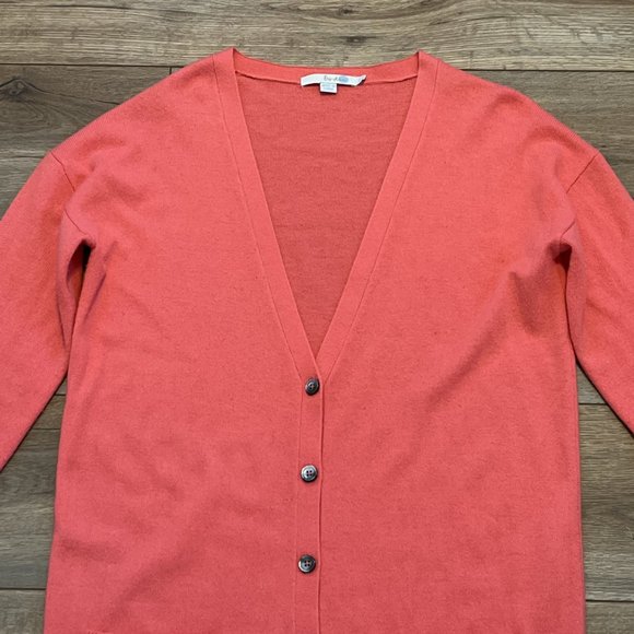 Boden 100% Cashmere Cardigan Sweater SZ 6 Pink Button Up V Neck - Picture 2 of 10